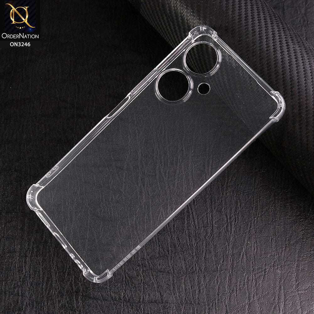 Vivo Y35 Plus Cover - Transparent - Soft 4D Design Shockproof Silicone Transparent Clear Camera Protection Case