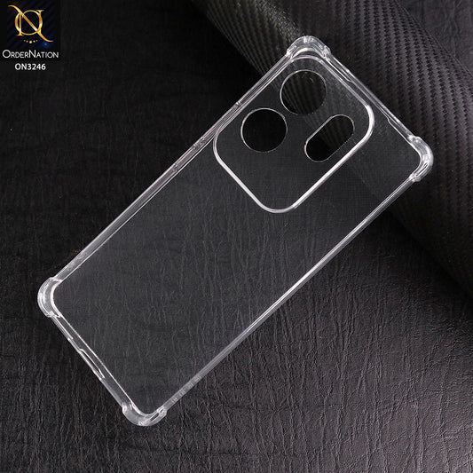 Infinix Zero 30 4G Cover - Transparent - Soft 4D Design Shockproof Silicone Transparent Clear Camera Protection Case