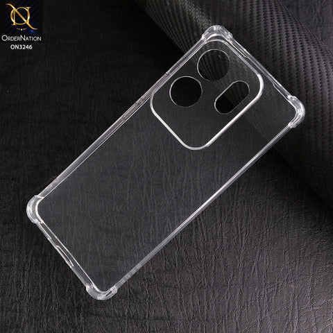 Infinix Zero 30 4G Cover - Transparent - Soft 4D Design Shockproof Silicone Transparent Clear Camera Protection Case