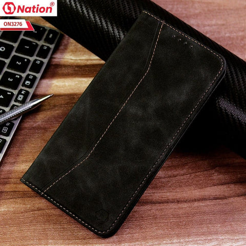 Xiaomi Redmi Note 12S Cover - Black - ONation Business Flip Series - Premium Magnetic Leather Wallet Flip book Card Slots Soft Case