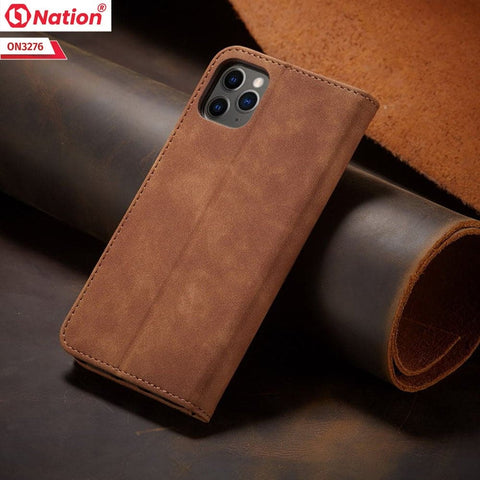 Vivo V27e Cover - Light Brown - ONation Business Flip Series - Premium Magnetic Leather Wallet Flip book Card Slots Soft Case