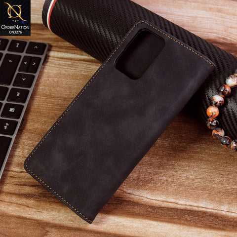 Xiaomi Redmi Note 11 Pro Cover - Black - ONation Business Flip Series - Premium Magnetic Leather Wallet Flip book Card Slots Soft Case