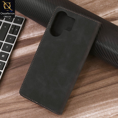 Xiaomi Poco C65 Cover - Black - ONation Business Flip Series - Premium Magnetic Leather Wallet Flip book Card Slots Soft Case