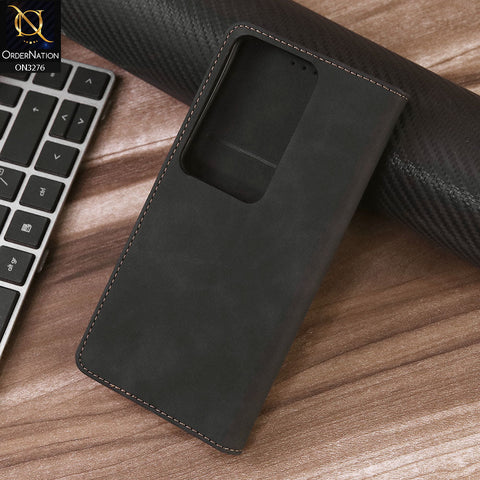 Oppo Reno 11F 5G Cover - Black - ONation Business Flip Series - Premium Magnetic Leather Wallet Flip book Card Slots Soft Case