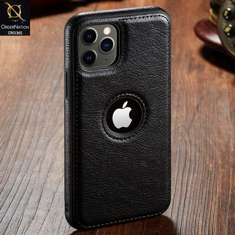 iPhone 11 Cover - Purple  - Vintage Luxury Business Style TPU Leather Stitching Logo Hole Soft Case