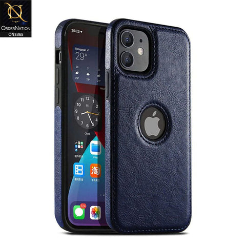 iPhone 13 Cover - Black - Vintage Luxury Business Style TPU Leather Stitching Logo Hole Soft Case