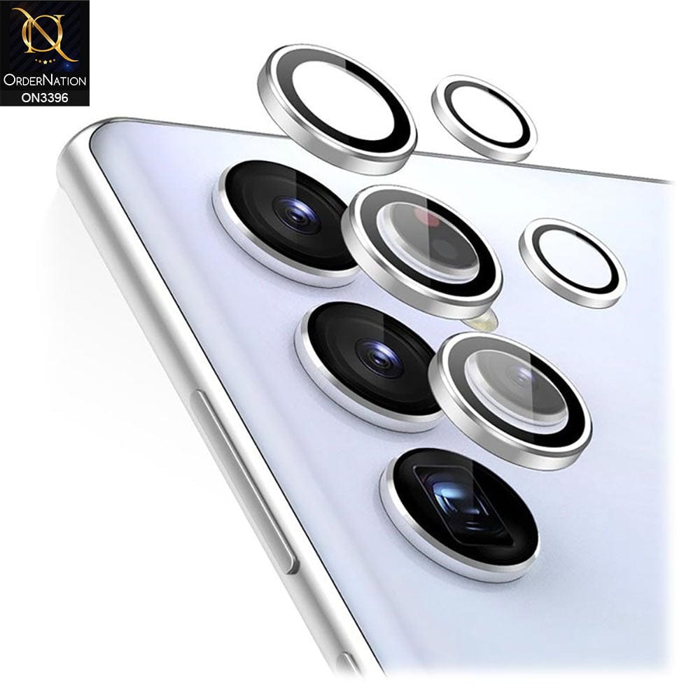 Samsung Galaxy S23 Ultra 5G Camera Protector - Silver - Metal Ring Camera Glass Protector