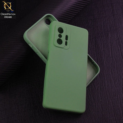 Xiaomi 11T Pro Cover - Light Green - ONation Bold Series - HQ Liquid Silicone Elegant Colors Camera Protection Soft Case ( Fast Delivery )