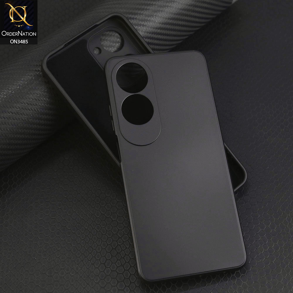 Oppo A60 Cover - Black - ONation Silica Gel Series - HQ Liquid Silicone Elegant Colors Camera Protection Soft Case