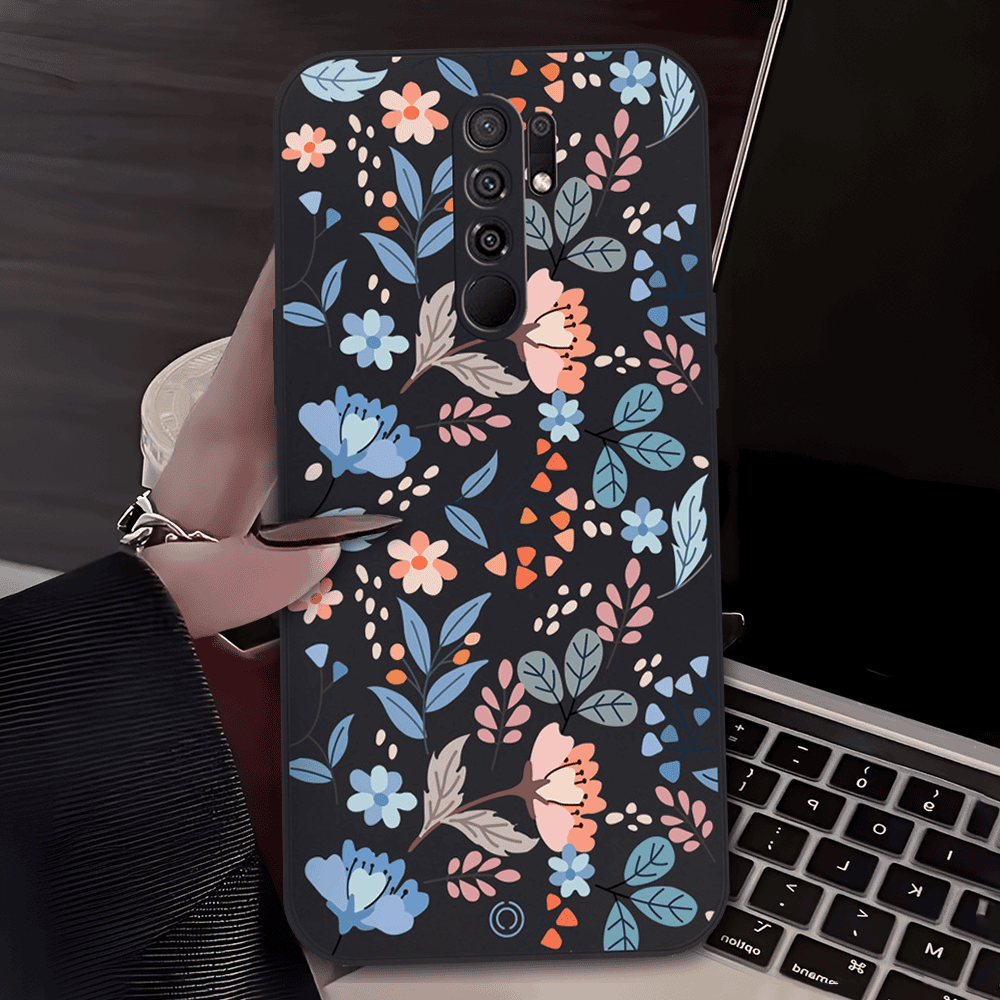 Floral Series Soft Phone Case - Design 1 - Black - Xiaomi Poco X5