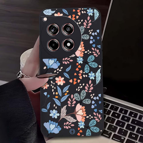 Floral Series Soft Phone Case - Design 1 - Black - OnePlus Ace 3