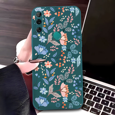 Huawei Y9 Prime 2019 Cover - Dark Green - D1 - ONation Floral Series - HQ Liquid Silicone Soft Case