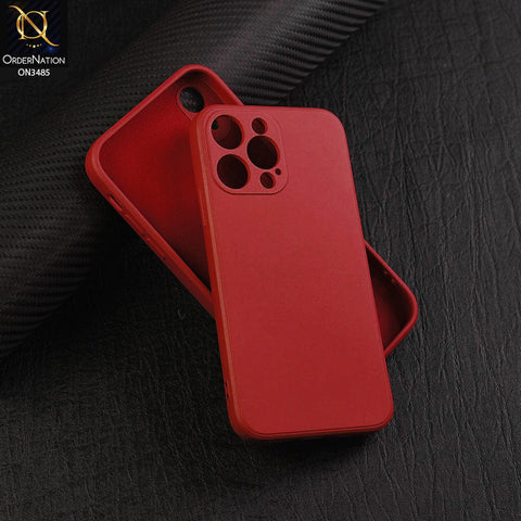 iPhone 13 Pro Cover - Dark Red - ONation Silica Gel Series - HQ Liquid Silicone Elegant Colors Camera Protection Soft Case