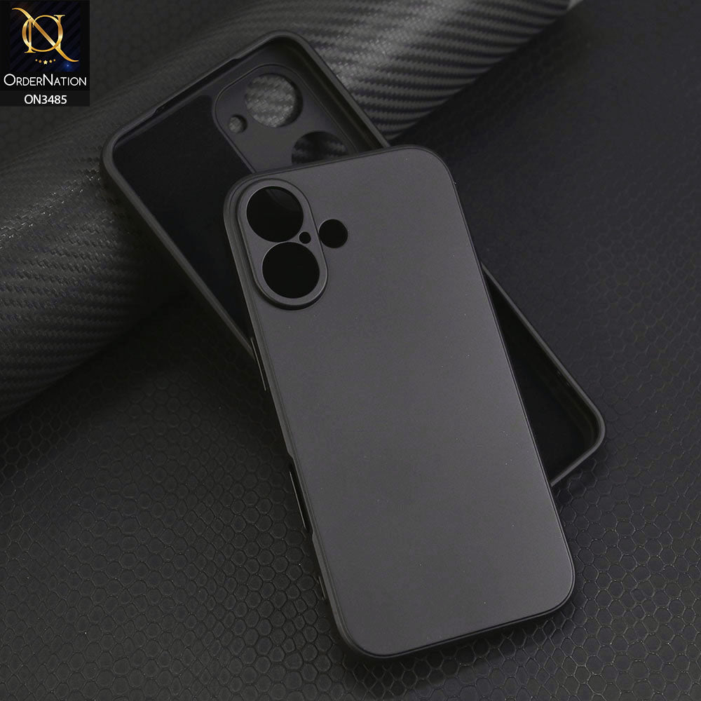 iPhone 16 Cover - Black - ONation Silica Gel Series - HQ Liquid Silicone Elegant Colors Camera Protection Soft Case