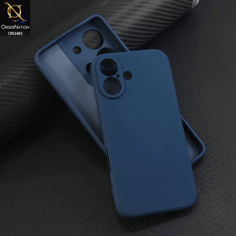 iPhone 16 Cover - Blue - ONation Silica Gel Series - HQ Liquid Silicone Elegant Colors Camera Protection Soft Case