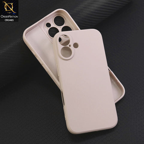 iPhone 16 Cover - Off White - ONation Silica Gel Series - HQ Liquid Silicone Elegant Colors Camera Protection Soft Case