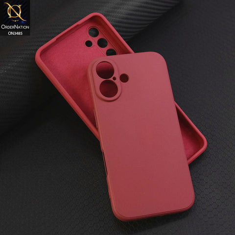 iPhone 16 Cover - Red - ONation Silica Gel Series - HQ Liquid Silicone Elegant Colors Camera Protection Soft Case