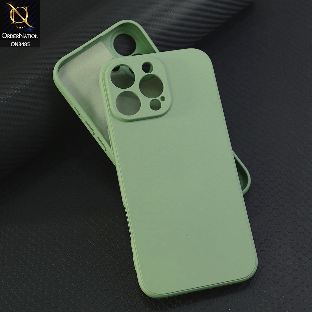 iPhone 16 Pro Cover - Light Green - ONation Silica Gel Series - HQ Liquid Silicone Elegant Colors Camera Protection Soft Case