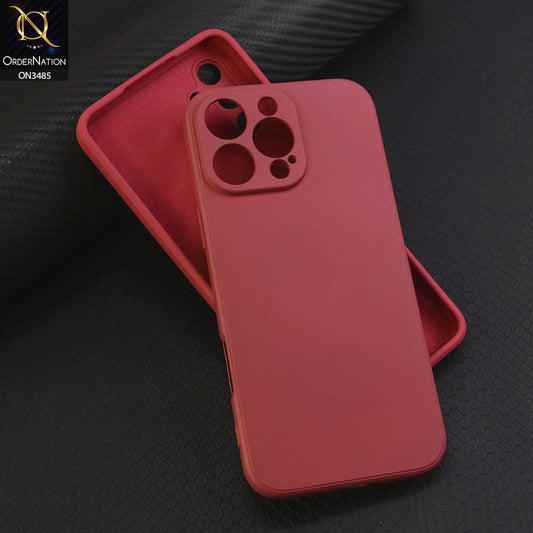 iPhone 16 Pro Cover - Red - ONation Silica Gel Series - HQ Liquid Silicone Elegant Colors Camera Protection Soft Case