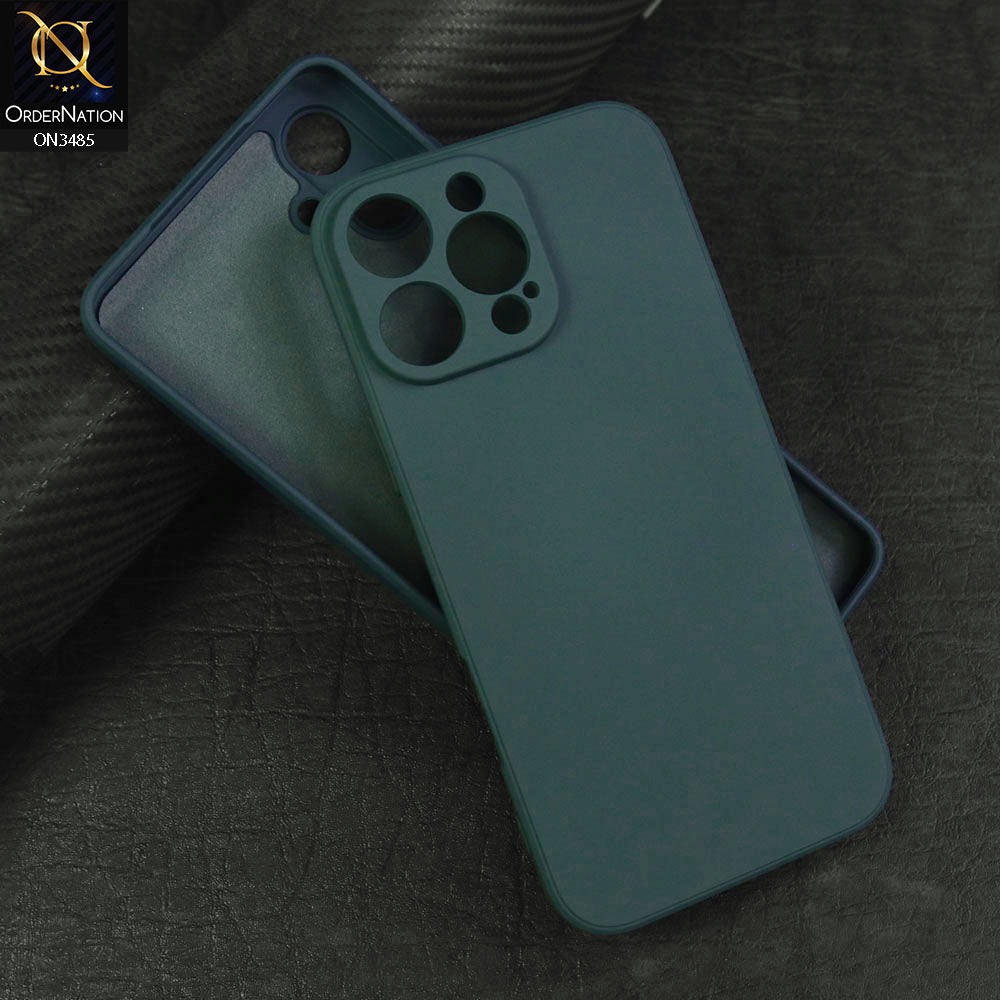 iPhone 16 Pro Cover - Dark Green - ONation Silica Gel Series - HQ Liquid Silicone Elegant Colors Camera Protection Soft Case