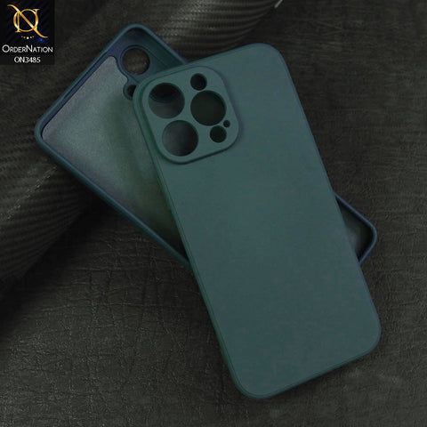 iPhone 15 Pro Max Cover - Dark Green - ONation Silica Gel Series - HQ Liquid Silicone Elegant Colors Camera Protection Soft Case