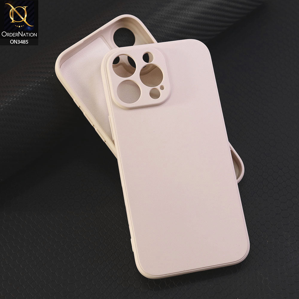 iPhone 15 Pro Max Cover - Off White - ONation Silica Gel Series - HQ Liquid Silicone Elegant Colors Camera Protection Soft Case