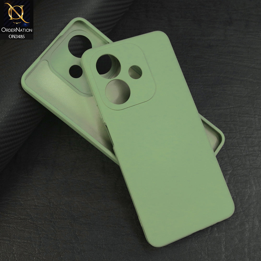 Oppo A3x 5G - Light Green - ONation Silica Gel Series - HQ Liquid Silicone Elegant Colors Camera Protection Soft Case