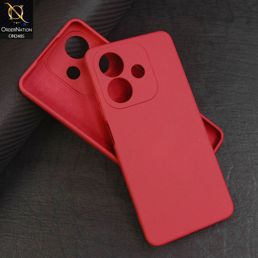 Oppo A3x 5G - Red - ONation Silica Gel Series - HQ Liquid Silicone Elegant Colors Camera Protection Soft Case