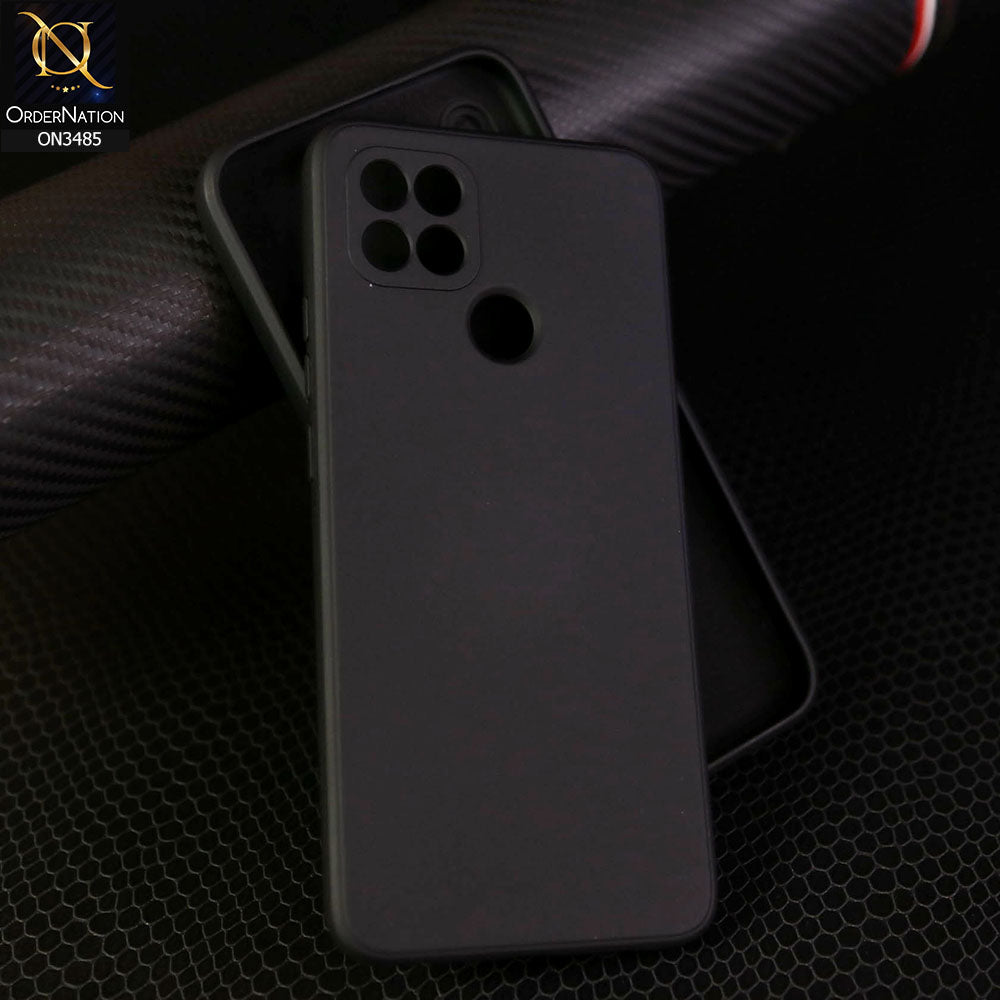 Oppo A15s Cover - Black - ONation Silica Gel Series - HQ Liquid Silicone Elegant Colors Camera Protection Soft Case