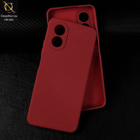 Oppo A38 Cover - Red - ONation Silica Gel Series - HQ Liquid Silicone Elegant Colors Camera Protection Soft Case