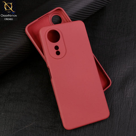 Oppo A58 4G Cover - Red - ONation Silica Gel Series - HQ Liquid Silicone Elegant Colors Camera Protection Soft Case