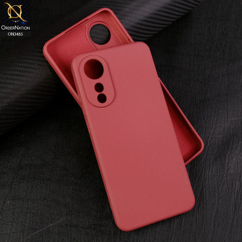 Oppo A78 4G Cover - Red - ONation Silica Gel Series - HQ Liquid Silicone Elegant Colors Camera Protection Soft Case