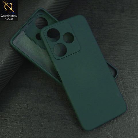 Xiaomi Redmi Note 13R - Green - ONation Silica Gel Series - HQ Liquid Silicone Elegant Colors Camera Protection Soft Case