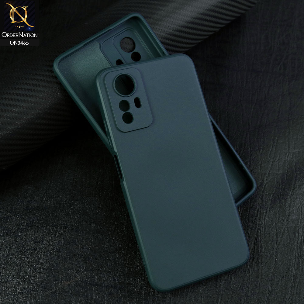 Xiaomi Redmi Note 12S Cover - Dark Green - ONation Silica Gel Series - HQ Liquid Silicone Elegant Colors Camera Protection Soft Case