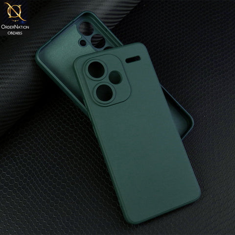 Xiaomi Redmi Note 13 Pro Plus 5G Cover - Dark Green - ONation Silica Gel Series - HQ Liquid Silicone Elegant Colors Camera Protection Soft Case