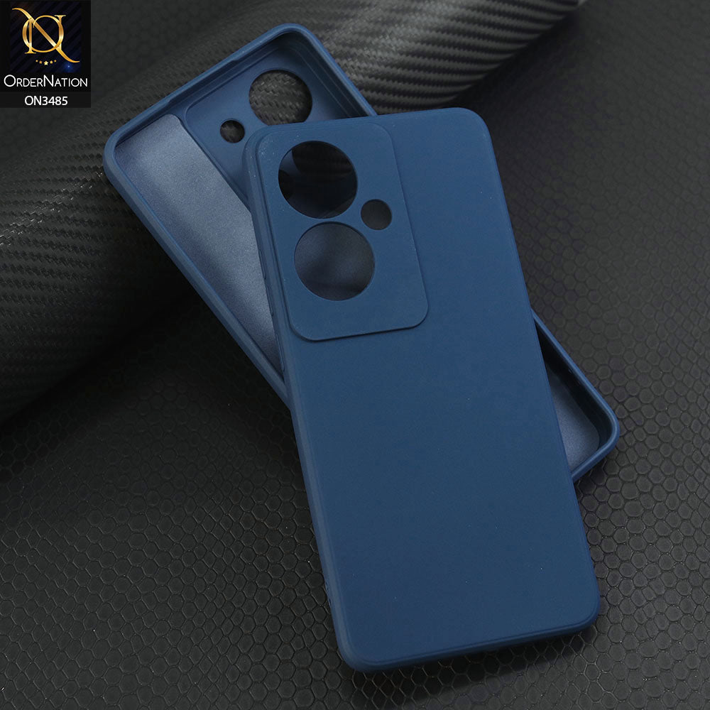 Oppo Reno 11F 5G Cover - Blue - ONation Silica Gel Series - HQ Liquid Silicone Elegant Colors Camera Protection Soft Case