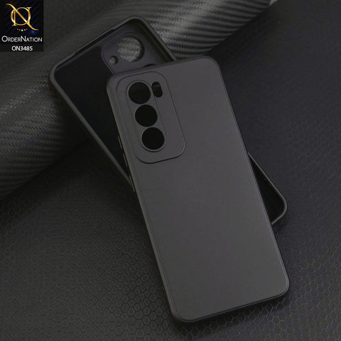 Oppo Reno 12 Cover - Black - ONation Silica Gel Series - HQ Liquid Silicone Elegant Colors Camera Protection Soft Case