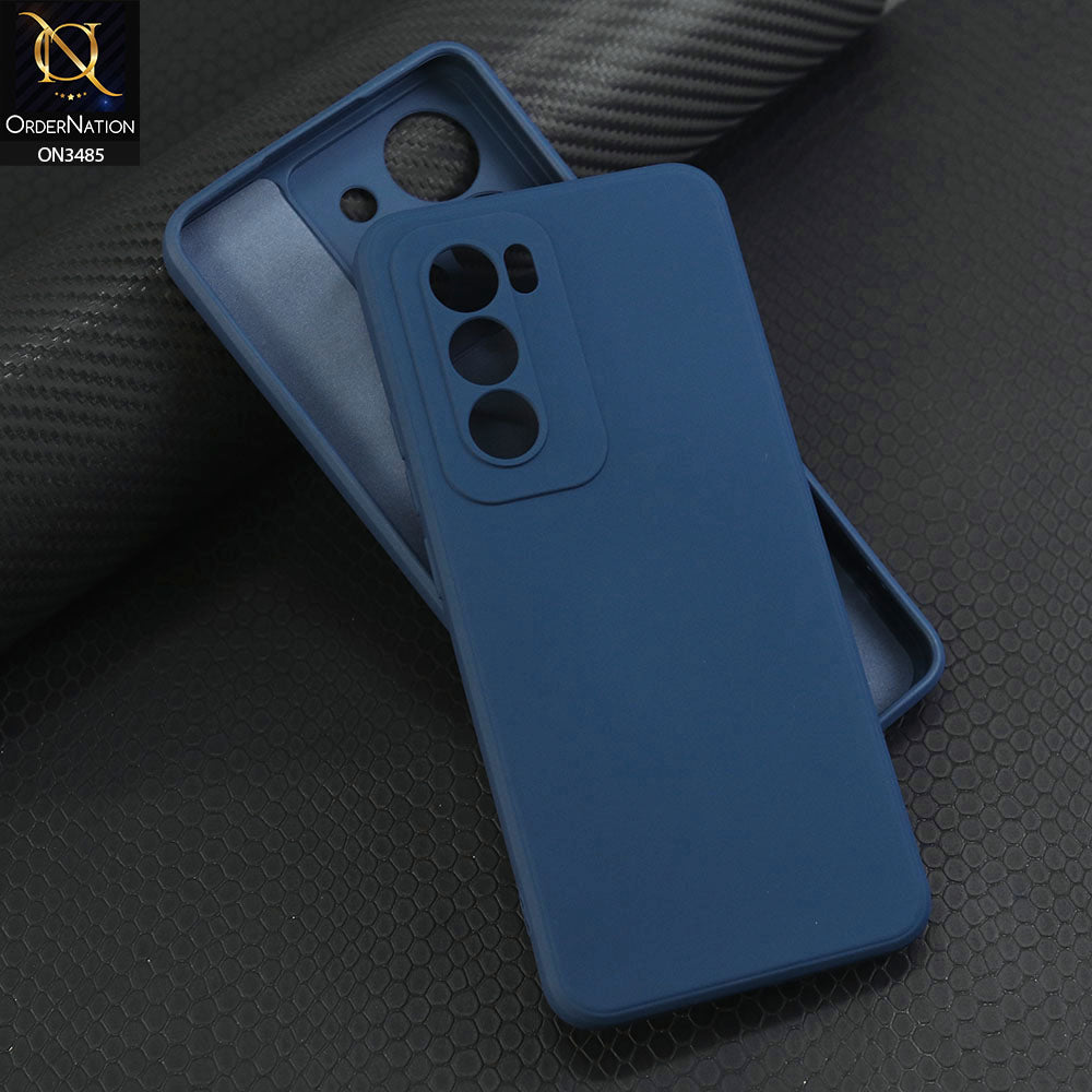 Oppo Reno 12 Cover - Blue - ONation Silica Gel Series - HQ Liquid Silicone Elegant Colors Camera Protection Soft Case