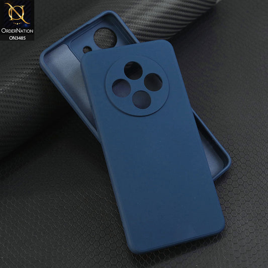 Oppo Reno 12F Cover - Blue - ONation Silica Gel Series - HQ Liquid Silicone Elegant Colors Camera Protection Soft Case