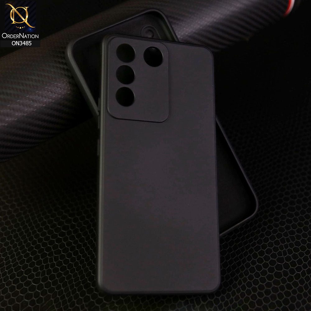 Vivo V27e Cover - Black - ONation Silica Gel Series - HQ Liquid Silicone Elegant Colors Camera Protection Soft Case