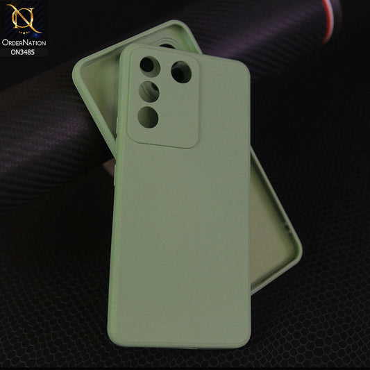 Vivo V27e Cover - Light Green - ONation Silica Gel Series - HQ Liquid Silicone Elegant Colors Camera Protection Soft Case