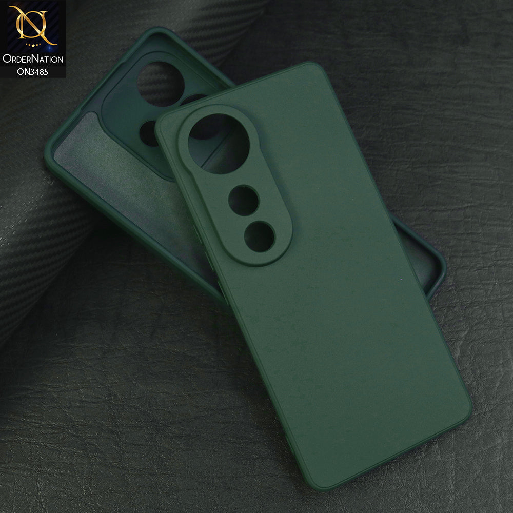 Vivo V40 Pro Cover - Dark Green - ONation Silica Gel Series - HQ Liquid Silicone Elegant Colors Camera Protection Soft Case