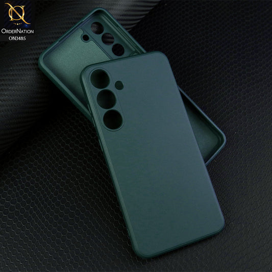 Samsung Galaxy S24 Cover - Dark Green - ONation Silica Gel Series - HQ Liquid Silicone Elegant Colors Camera Protection Soft Case