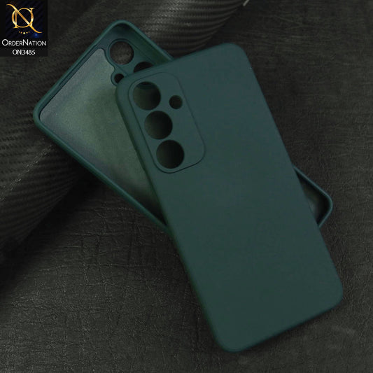 Samsung Galaxy S24 FE Cover - Dark Green - ONation Silica Gel Series - HQ Liquid Silicone Elegant Colors Camera Protection Soft Case