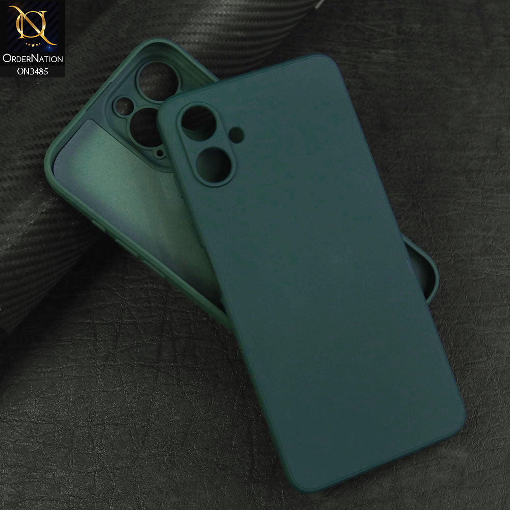 Samsung Galaxy A06 Cover - Dark Green - ONation Silica Gel Series - HQ Liquid Silicone Elegant Colors Camera Protection Soft Case