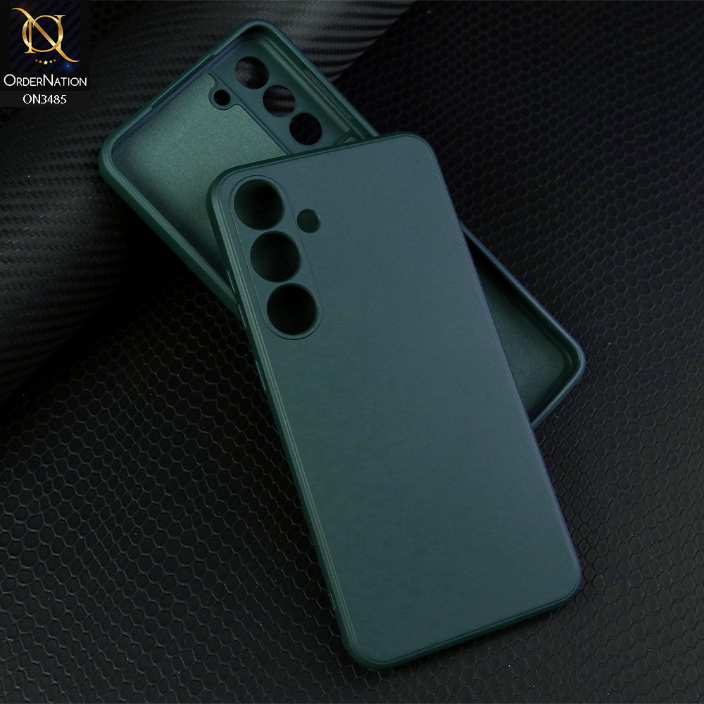 Samsung Galaxy A25 5G Cover - Dark Green - ONation Silica Gel Series - HQ Liquid Silicone Elegant Colors Camera Protection Soft Case