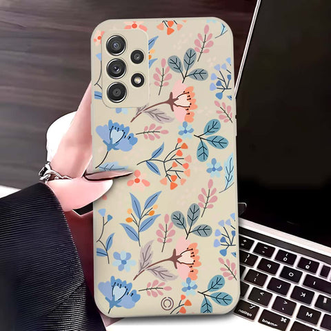 Samsung Galaxy A52 Cover - Off White - D1 - ONation Floral Series - HQ Liquid Silicone Soft Case