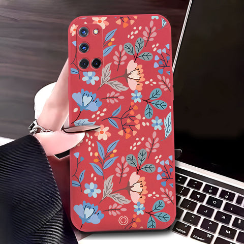 Oppo A52 Cover - Red - D1 - ONation Floral Series - HQ Liquid Silicone Soft Case