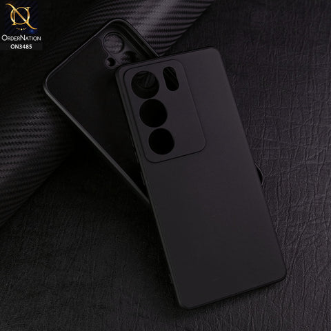 Vivo V29 Cover - Black - ONation Silica Gel Series - HQ Liquid Silicone Elegant Colors Camera Protection Soft Case