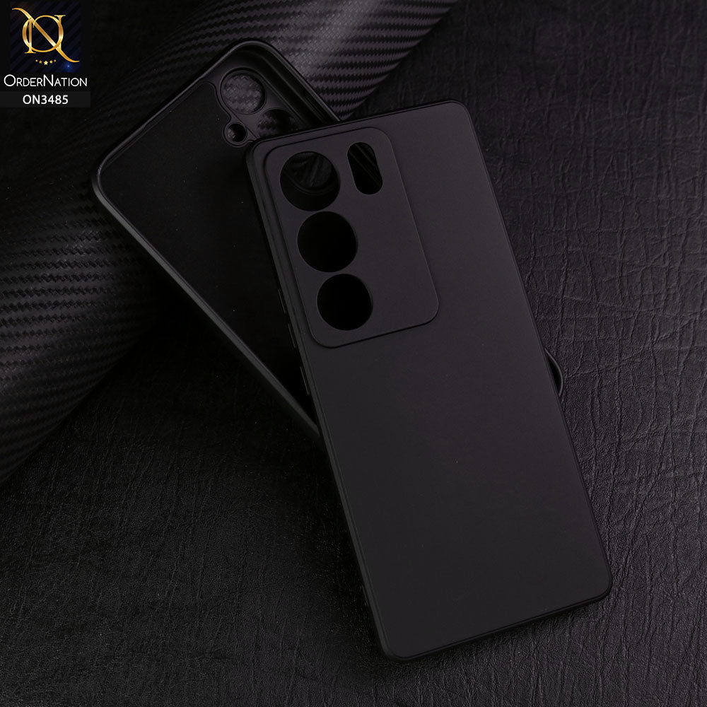 Vivo V29 Pro Cover - Black - ONation Silica Gel Series - HQ Liquid Silicone Elegant Colors Camera Protection Soft Case